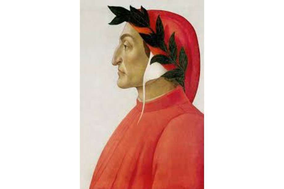 Retrato del poeta Dante Alighieri (1265-1321), autor de Vita Nuova, De vulgari eloquentia, La Commedia, Il Convivio, entre otros.