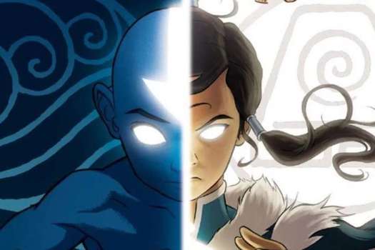 Los avatares Aang y Korra, protagonistas de las primeras dos series animadas.