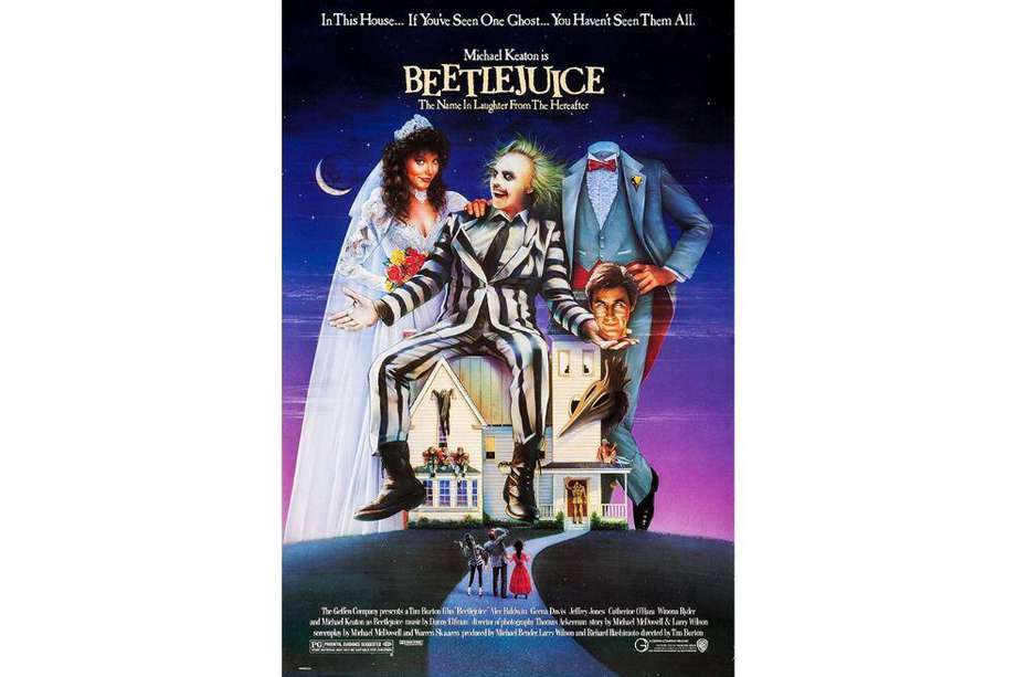 Afiche promocional de la película de 1988, "Beetlejuice".