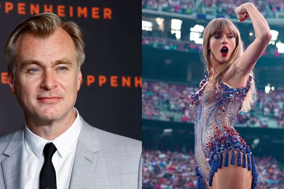 El director Christopher Nolan en el estreno de su película Oppenheimer y la cantante Taylor Swift en uno de sus conciertos de "The Eras Tour"
