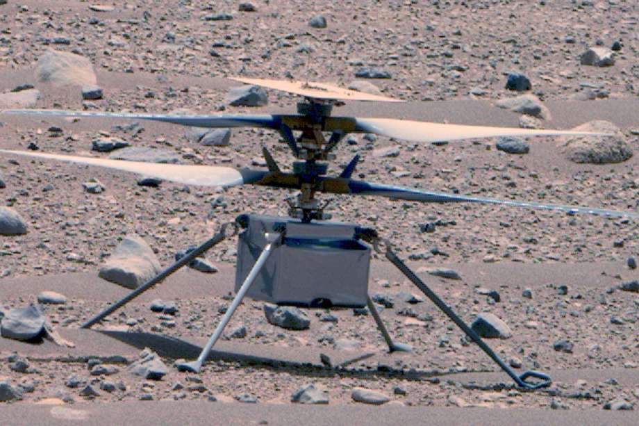 Fotografía cedida por la NASA donde se muestra una imagen del helicóptero Ingenuity Mars.