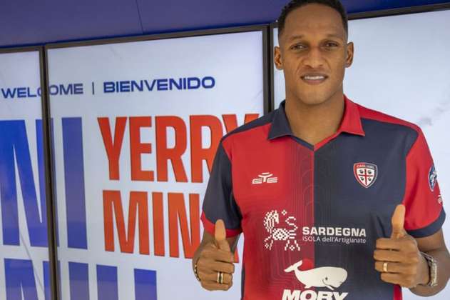 Yerry Mina fue presentado como nuevo jugador del Cagliari