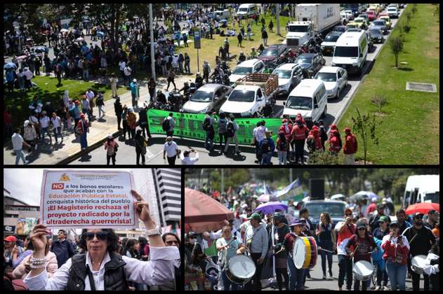 En imágenes: así se vivieron las marchas de Fecode en Bogotá