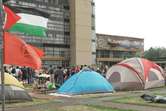 Manifestantes pro-Palestina acampan en la Universidad Nacional Autónoma de México