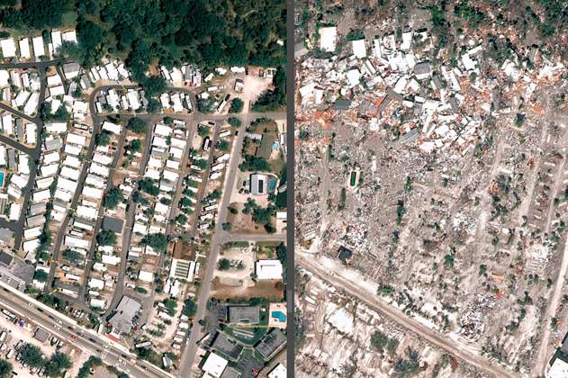 Fotos: Impresionantes imágenes satelitales de los daños del huracán Ian en Florida