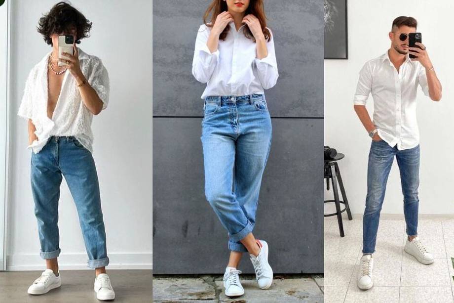 Un par de jeans de corte recto son una prenda básica unisex. Son versátiles y se pueden usar en cualquier ocasión. Combínalos con una camiseta blanca, una prenda clásica que nunca pasa de moda.
