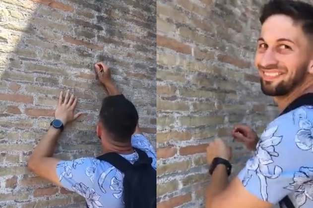 El Gobierno italiano identifica al turista que escribió su nombre en el Coliseo