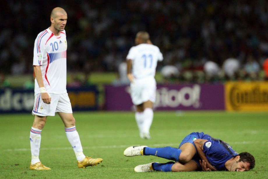 Cabezazo de Zidane a Marco Materazzi durante la final del campeonato del mundo Alemania 2006. Foto: AFP 