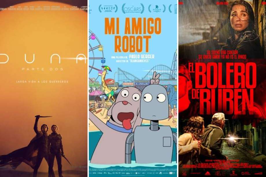 "Duna: Parte Dos", "Mi amigo robot" y "El bolero de Rubén" son algunas de las películas que se estrenan en salas de cine este jueves.