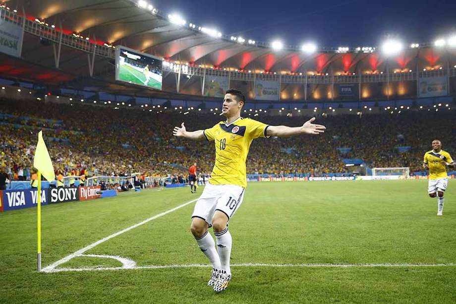 James Rodríguez fue la figura de Colombia en el Mundial de Brasil 2014, certamen en el que fue el goleador.