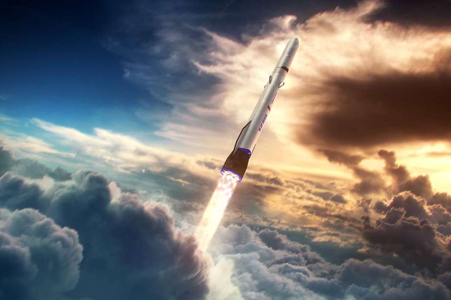 New Glenn, cohete orbital de Blue Origin, una de las empresas que está desarrollando naves capaces de enviar pasajeros durante unos minutos al otro lado de la frontera del espacio. 