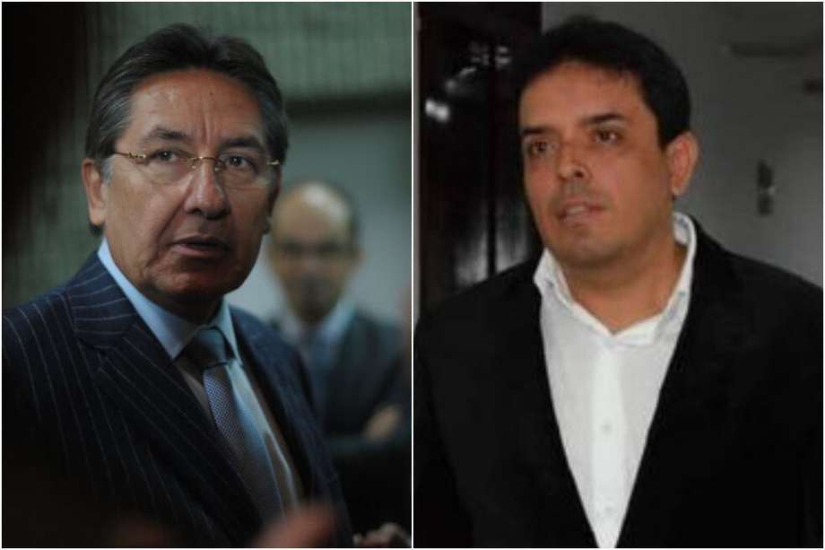 Néstor Humberto Mártínez (izq) salió de la Fiscalía dos meses después de que se dio el entrampamiento contra Bermeo (derecha)