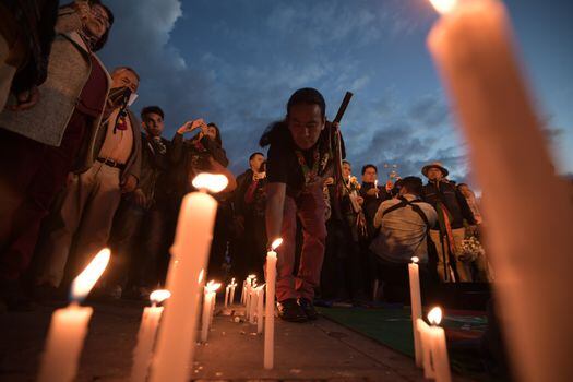 Conmemoración a las cinco víctimas mortales del ataque que tuvo lugar en la vereda la Luz, corregimiento Tacueyó, del municipio de Toribío, Cauca.