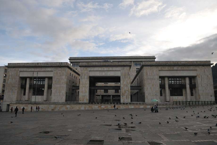 Fachada del Palacio de Justicia Nacional, ubicado en la Plaza de Bolívar de Bogotá. 