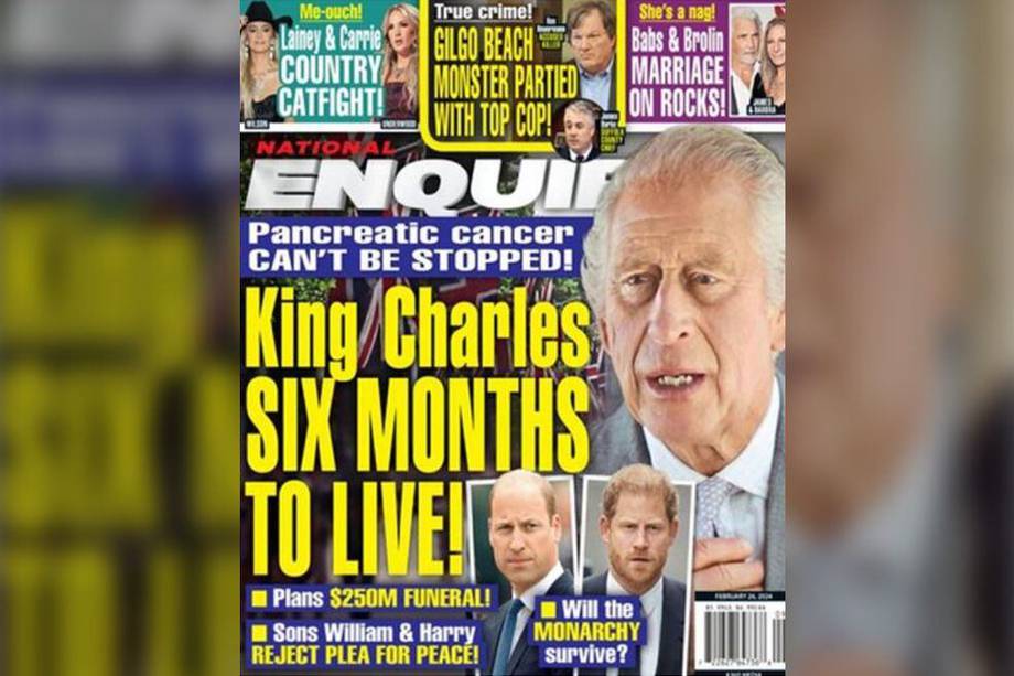 Portada que cuenta que Carlos III tendría cáncer de páncreas