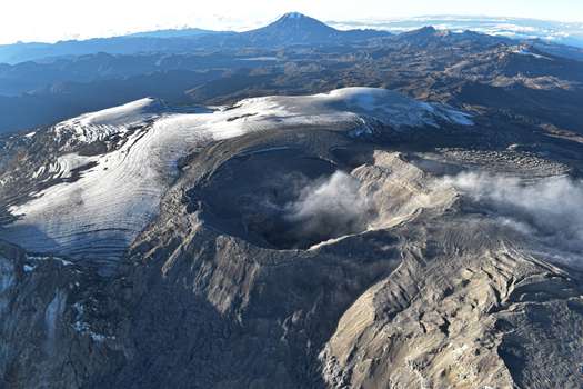 El volcán nevado del Ruíz está a 5.321 metros sobre el nivel del mar.
