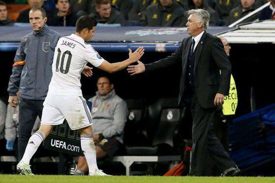 James Rodríguez y Carlo Ancelotti ya compartieron en Real Madrid y Bayern Múnich.