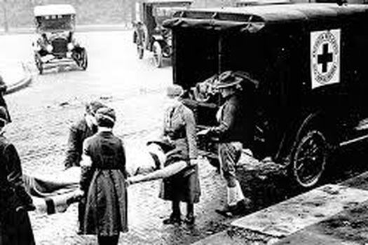 Imagen de una de las tantas escenas trágicas que arrojó la llamada "Gripe española" de 1918.  / Cortesía