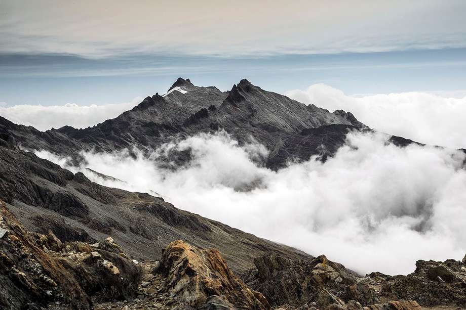 El glaciar del pico Humboldt visto desde el pico Espejo, en la Sierra Nevada de Mérida, en mayo de 2019.
