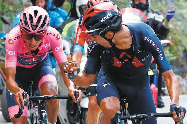 El puño cerrado del Dani Martínez en el Giro de Italia