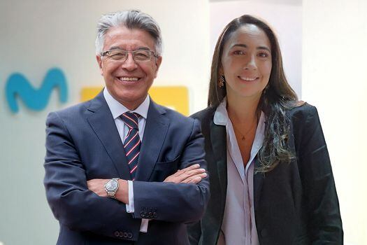 Carlos Sánchez Gaitán, Rector de la Universidad Jorge Tadeo Lozano y Carolina Navarrete, Directora B2B de Telefónica Movistar Colombia.