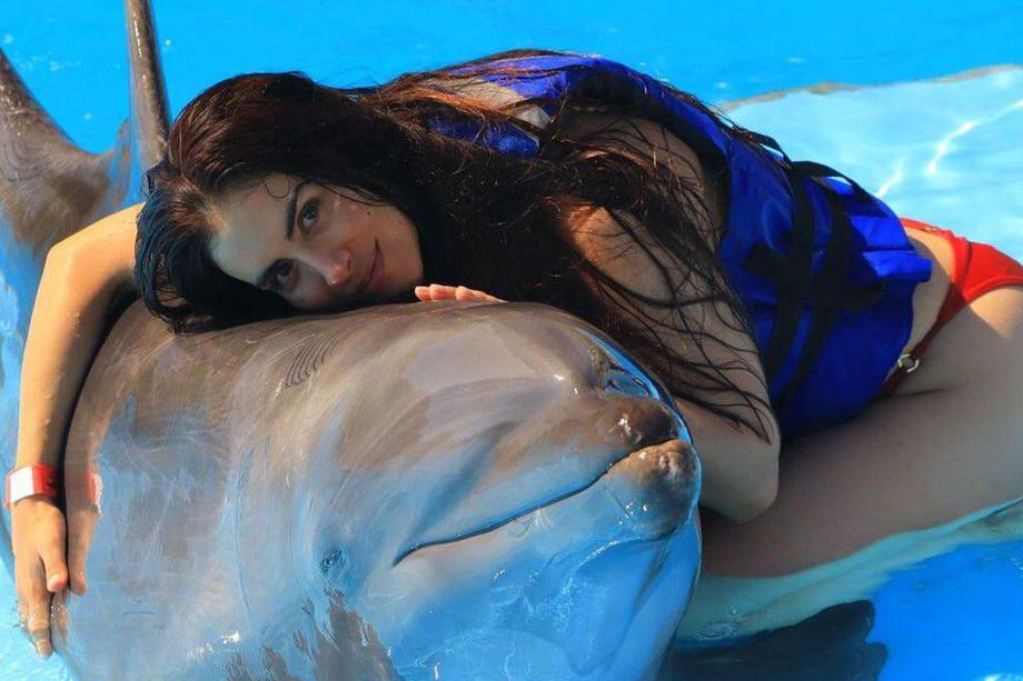 La presentadora estuvo de vacaciones y posteó un video nadando con un delfín el cual desató muchas críticas en redes sociales.