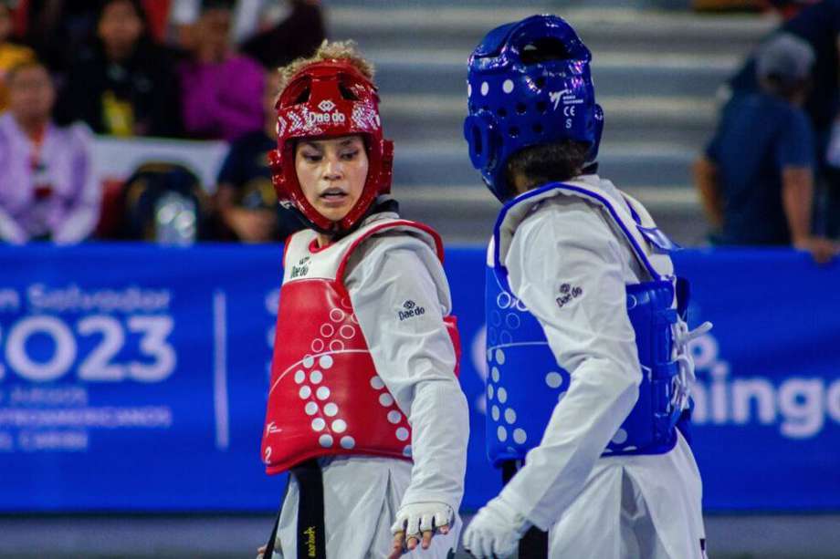 La taekwondoka colombiana Andrea Ramírez en acción.