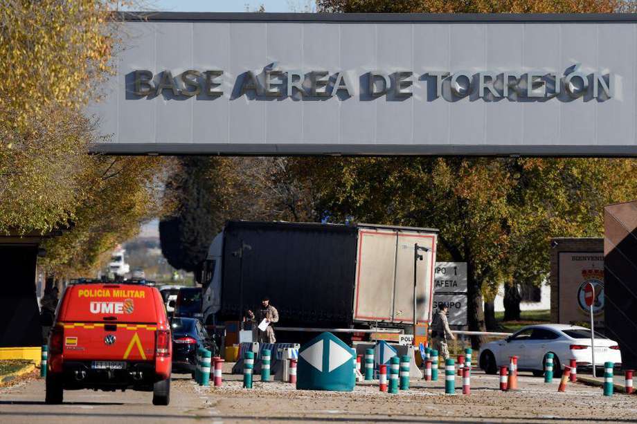 Uno de los paquetes explosivos encontrados en España fue hallado en la base aérea de Torrejón en Madrid.