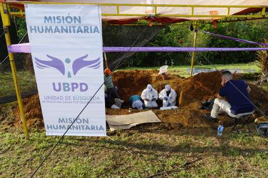 Labores de búsqueda de la UBPD en el camposanto de Cartagena del Chaira, Caquetá./ Cortesía UBPD.