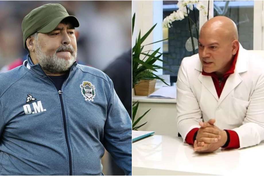 Diego Armando Maradona y Mauricio Vergara.