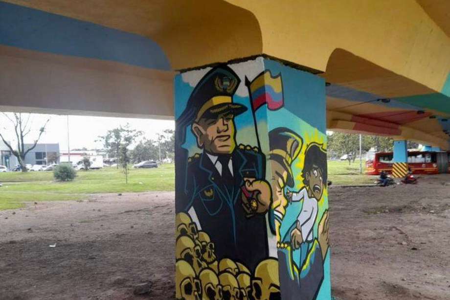 El mural fue financiado por Idartes en el programa ‘Museo Abierto’ y hace alusión a abusos policiales y ya generó molestias en los ciudadanos.