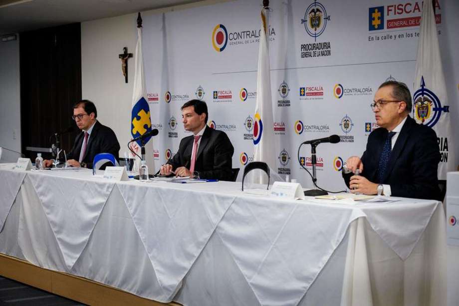 Francisco Barbosa, Fiscal General; Carlos Felipe Córdoba, Contralor; y Fernando Carrillo, Procurador.