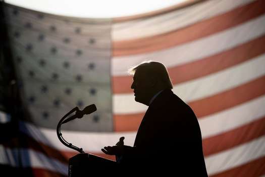 El presidente de Estados Unidos, Donald Trump, durante un evento de su campaña a la reelección.