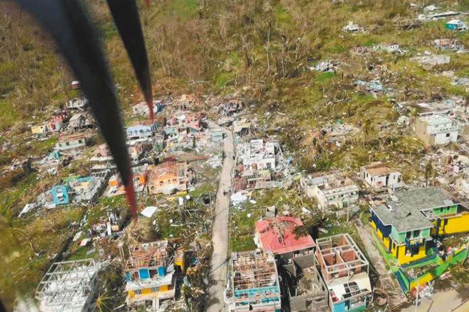 Imagen aérea de la isla de Providencia tras el paso del huracán Iota. 