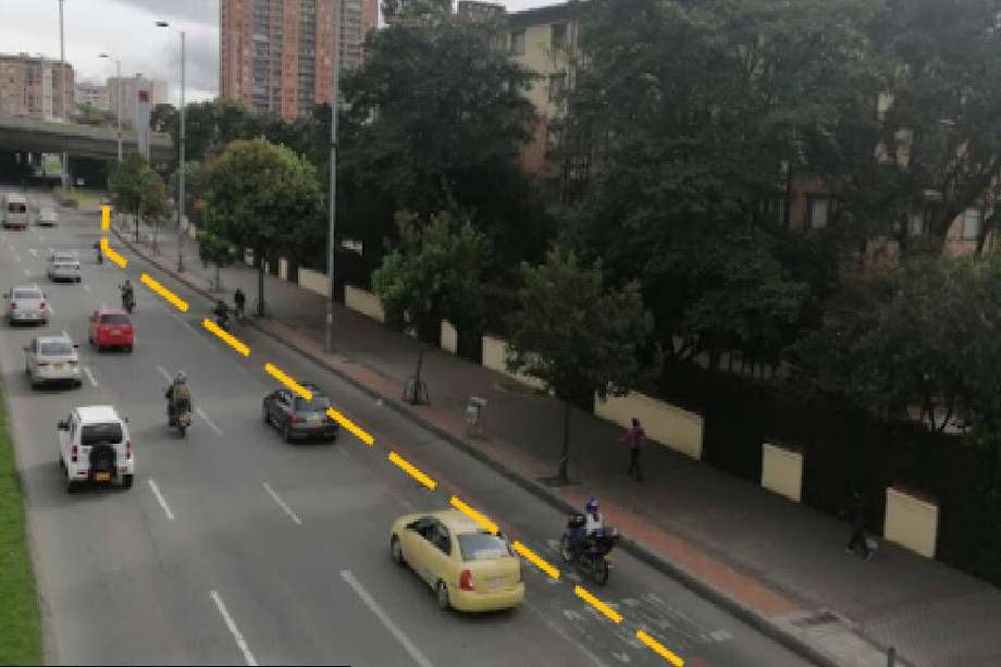 En este tramo de la avenida Boyacá funcionará el bicicarril.