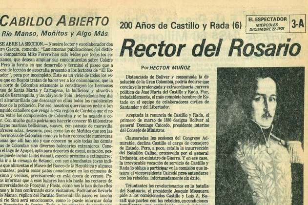 Doscientos años de Castillo y Rada (VI)