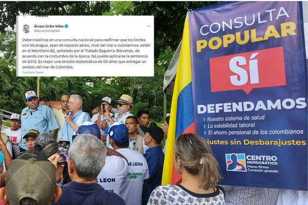 “Una consulta nacional”: propuesta de Uribe para definir límites con Nicaragua