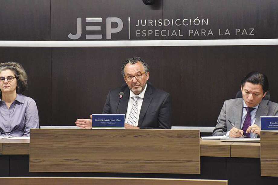 El presidente de la JEP, Roberto Vidal, miembro de la Sección de Reconocimiento de Verdad.  