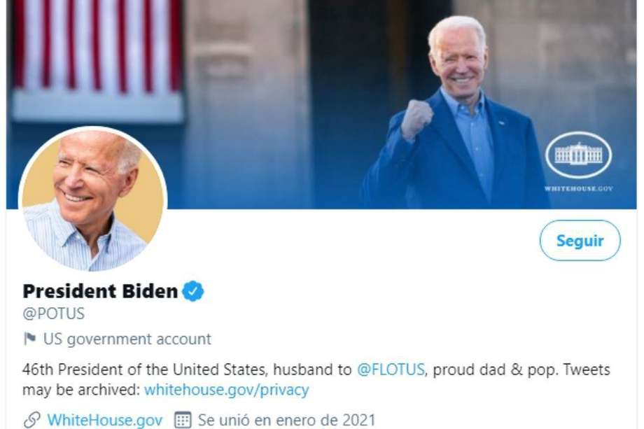 @POTUS es la cuenta oficial del presidente de los Estados Unidos en Twitter.
