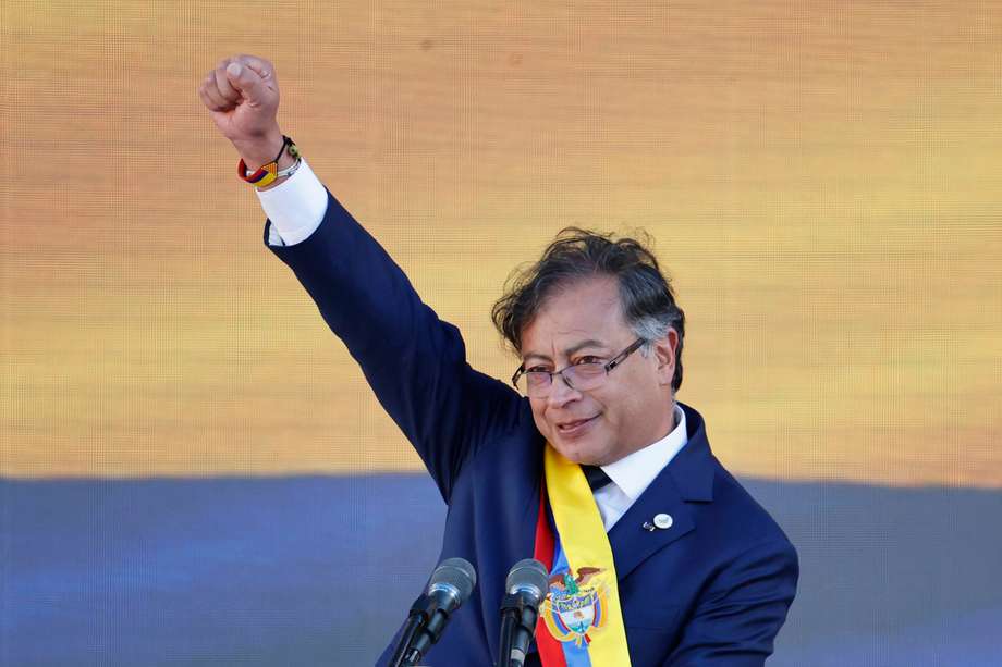 AME7949. BOGOTÁ (COLOMBIA), 07/08/2022.- El presidente de Colombia, Gustavo Petro, pronuncia su discurso de investidura hoy, en la Plaza Bolívar de Bogotá (Colombia). EFE/ Mauricio Dueñas Castañeda
