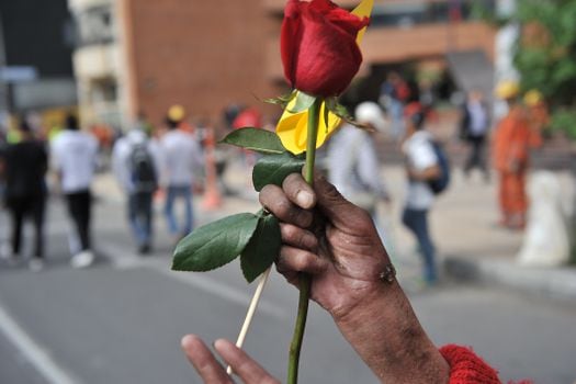 Imagen de referencia, tomada durante la marcha de habitantes de calle en Bogotá por la muerte de Calidoso, quien fue quemado cerca al sector de la Javeriana, en 2014. 