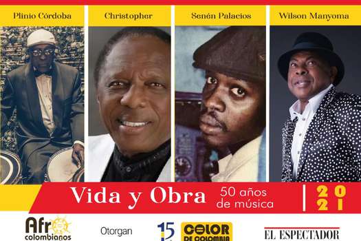 Los cuatro artistas serán homenajeados en la ceremonia de Afrocolombianos del Año 2020 y 2021, en el emblemático Teatro Jorge Eliécer Gaitán de Bogotá, pero con aforo reducido, El Espectador y Fundación Color de Colombia les entregarán el galardón de Vida y Obra.