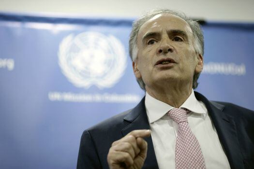 Jean Arnault, Jefe de la Misión de Verificación de la ONU en Colombia.   / AFP