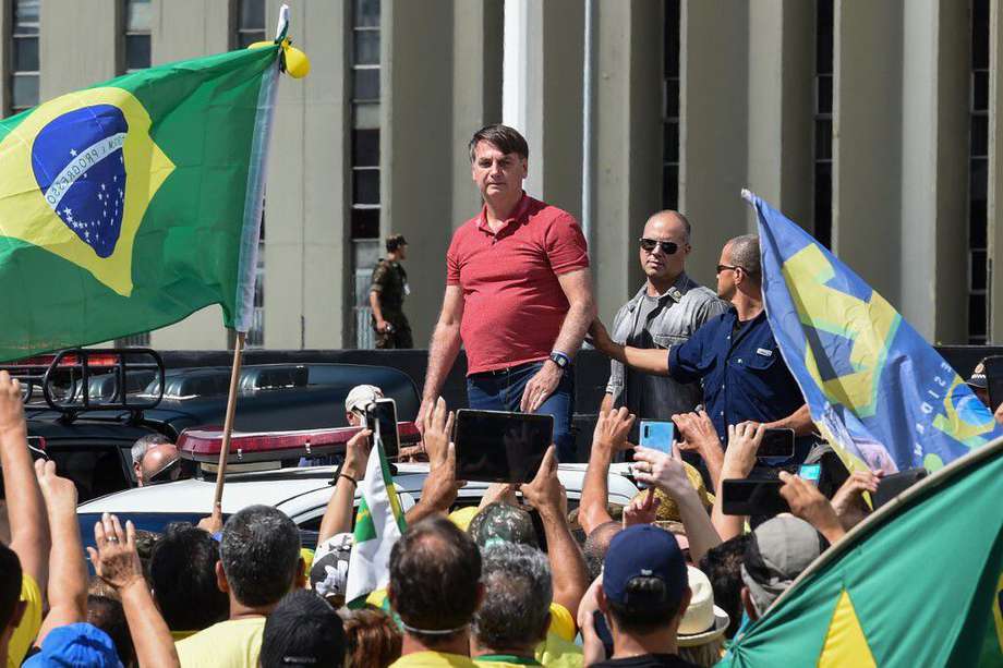 El presidente de Brasil, Jair Bolsonaro, ha hecho varias apariciones públicas sin tapabocas, en plena pandemia. / AFP 