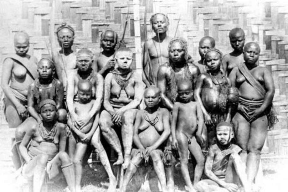 Aborígenes de las islas Andamán, en India, retratados en 1876. / / Agencia Sinc - M.Vidal Portman-Pitt Rivers Museum (Oxford)