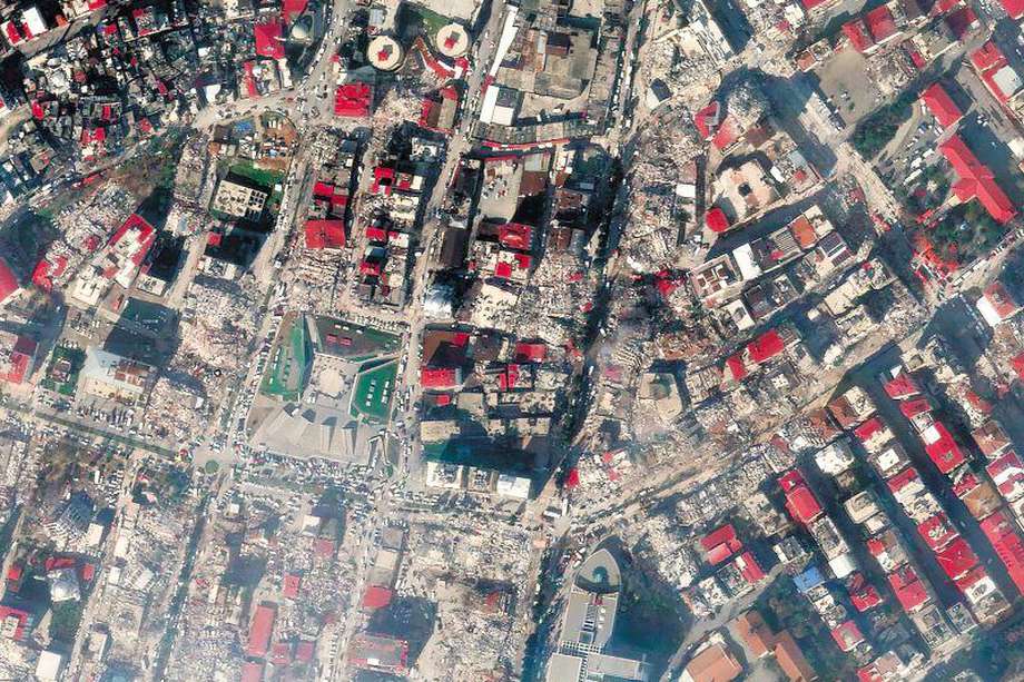 Foto satelital del 7 de febrero, publicada el 8 por Planet Labs PBC, de Kahramanmaras (Turquía) dos días después del terremoto. / AFP