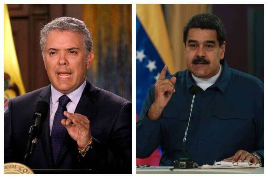 El presidente de Colombia, Iván Duque (izquierda), y el mandatario venezolano, Nicolás Maduro (derecha), han tenido una relación negativa. / EFE