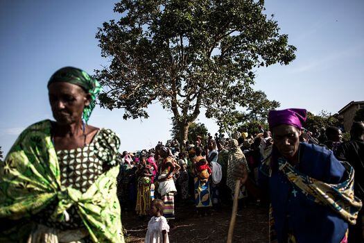 Desplazados internos de la República del Congo en 2018.  / AFP