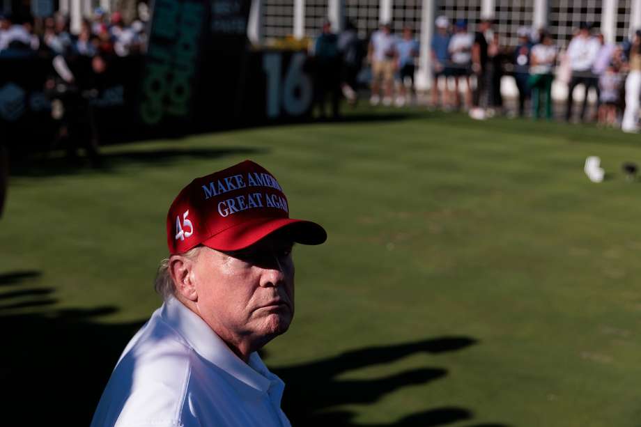 Donald Trump durante un torneo de golf en el Trump National Golf Club Bedminster.