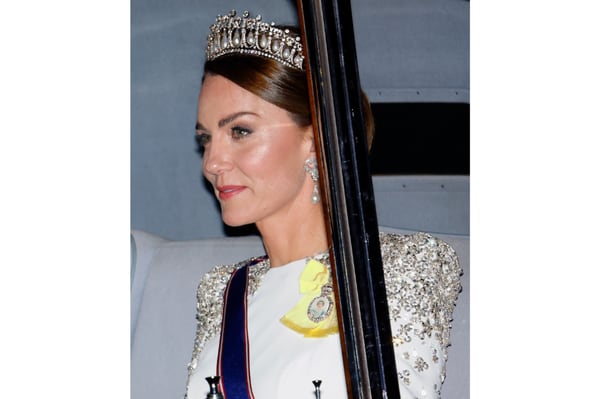 Esta es la tiara que usó Kate Middleton y era de la Lady Di. Getty Images
